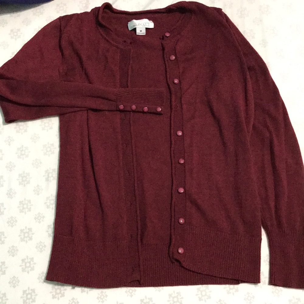 Maroon cardigan